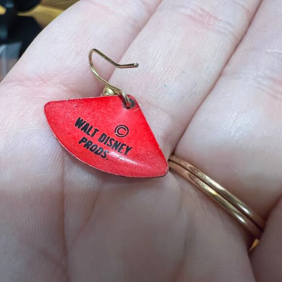 Vintage Walt Disney Productions Original Red Mickey Mouse Earrings Pierced - Picture 2 of 5